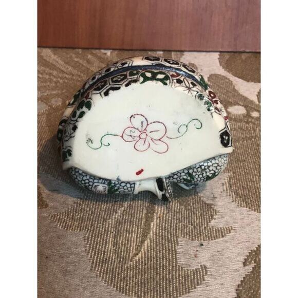 Vintage Ceramic Happy Buddha Figurine Asian Decor Geometric Pattern Decoration - Picture 5 of 5